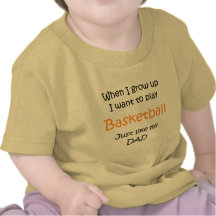 Quando eu crescer acima o texto do basquetebol som camiseta