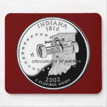 Quarto do estado de Indiana Mouse Pads