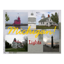 Quatro cartão dos faróis de Michigan Cartões Postais