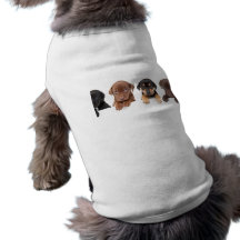 Quatro filhotes de cachorro acima da bandeira camisetas para caes