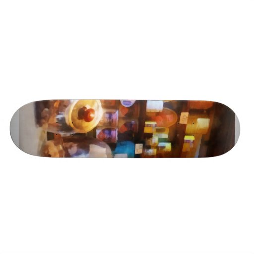 Quatro potes de doces de vidro skates personalizados
