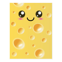 Queijo feliz bonito de Kawaii Cartões Postais