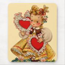 Querido dos corações do vintage mouse pads