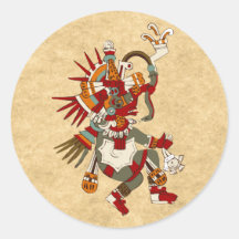 Quetzalcoatl Adesivo Em Formato Redondo