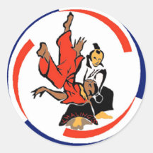 Qui no Aikido Adesivos Redondos