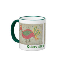 Quiero ser un pavo real tazas