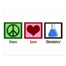 Química do amor da paz cartao postal