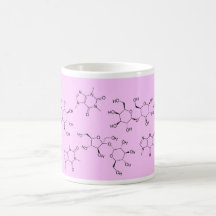 química do chá e do café no rosa caneca