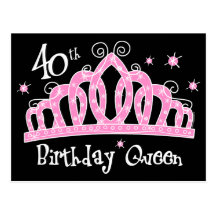Rainha DK do aniversário de 40 anos da tiara Cartões Postais