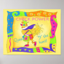 Rainha do poster do poder do pintinho da caça