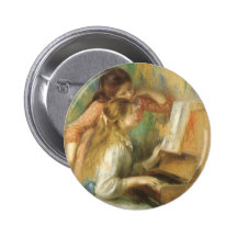 Raparigas no piano por Pierre Auguste Renoir Boton