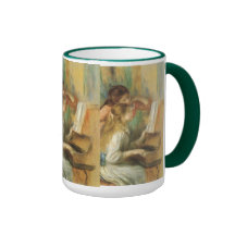 Raparigas no piano por Pierre Auguste Renoir Canecas