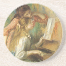 Raparigas no piano por Pierre Auguste Renoir Porta-copos