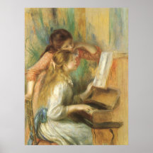 Raparigas no piano por Pierre Auguste Renoir Impressão
