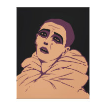 Rasgos do art deco do vetor de um palhaço impressão de canvas esticadas