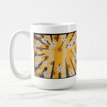 Raspadores florais da cidade, caneca de café abstr