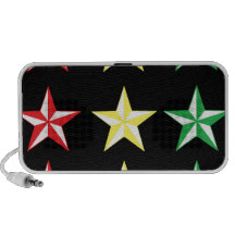Rasta & estrelas pretas caixinhas de som portátil