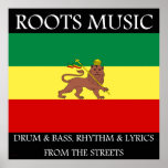 Rasta - impressão da bandeira de Etiópia da música