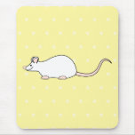 Rato do branco do animal de estimação. Fundo amare Mousepads