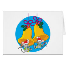 Ratos de Bell de Natal Cartão