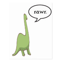 Rawr do dinossauro! cartoes postais