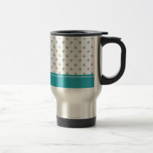 Rayas del Aquamarine y flores azules claras Tazas