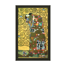 Realização (o abraço) por Gustavo Klimt Impressão De Canvas Esticadas