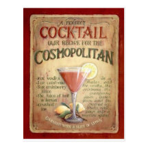 receita cosmopolita do cocktail cartao postal