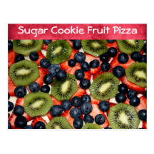 Receita da pizza da fruta do biscoito de açúcar cartões postais