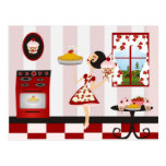 Receita Home retro do cozinhar Cartão Postal