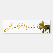Recem casados amarelo da mãe - amarelo/texto preto adesivo