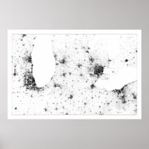 Recenseamento Dotmap das cidades dos grandes lagos Poster