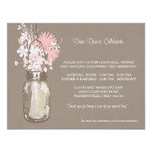 Recepção do frasco & dos Wildflowers de pedreiro Convites Personalizado