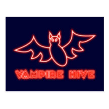 Reclamação de néon neon sign vampiros Hive Cartoes Postais