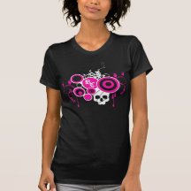 Redemoinho do crânio - rosa tshirts