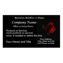 RedRose no preto BizCard-personaliza Cartões De Visita