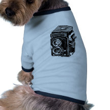 Reflexo gêmeo da lente camisetas para cães