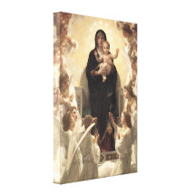 Regina Angelorum por Bouguereau, anjos do Victoria Impressão Em Tela Canvas