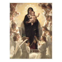Regina Angelorum por Bouguereau, anjos do Victoria Cartoes Postais