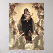 Regina Angelorum por Bouguereau, anjos do Victoria Posteres