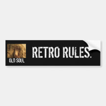 Regras retros. Autocolante no vidro traseiro Adesivo