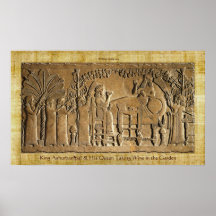 Rei Assyrian Ashurbanipal Histórico Arte Poster