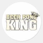 Rei clássico de Pong da cerveja Adesivos Em Formato Redondos