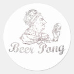 Rei de Pong da cerveja do vintage Adesivos Em Formato Redondos
