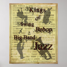 Reis do impressão do poster do jazz do big band do