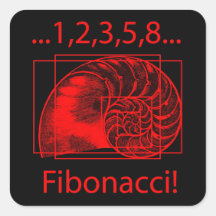 Relação dourada, espiral de Fibonacci Adesivo Em Forma Quadrada