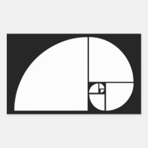 Relação dourada, espiral de Fibonacci Adesivos Retangular