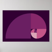 Relação dourada, espiral de Fibonacci Posters