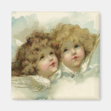 Religião do vintage, anjos do Natal do Victorian Imã