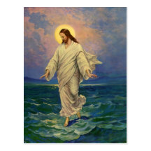 Religião do vintage, Jesus que anda no retrato da  Cartão Postal